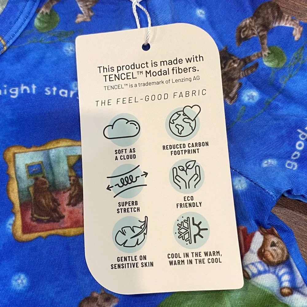 Little Legends Modal Blue Goodnight Moon Lounge Dress Nightgown 2T NWT - Picture 3 of 8